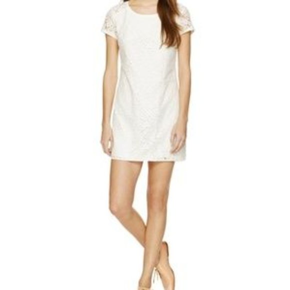 Aritzia Talula Red Short Sleeve Lace Mini Dress - Picture 2 of 4